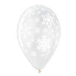 Snowflakes Printed Balloon Clear-White GS110-141 | 50 balloons per package of 12'' each
