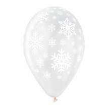 
            
                Load image into Gallery viewer, Snowflakes Printed Balloon Clear-White GS110-141 | 50 balloons per package of 12&amp;#39;&amp;#39; each
            
        