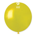 Metallic Balloon Yellow GM150-030 | 25 balloons per package of 19'' each | Gemar Balloons USA