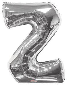 Letters A to Z Silver Foil Balloon - 14" in and 34" in each. (Choose your size and your letter)