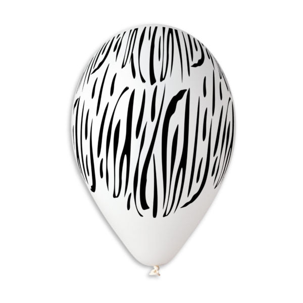 Zebra Printed Balloon GS110-418 | 50 balloons per package of 12'' each