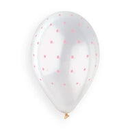 Chic Dots Clear\Pink  GS120-1051 | 50 balloons per package of 13'' each