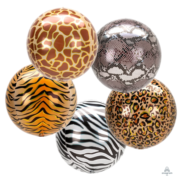 Animal Print Orbz 16" in - Foil Balloon (Choose your theme)