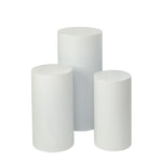 White Metal Cylinder Pedestal - Set of 3 pieces ****Pick Up Only****