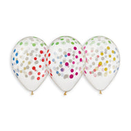 Confetti Solid Balloon Clear-Colorful GS120-816 | 50 balloons per package of 13'' each