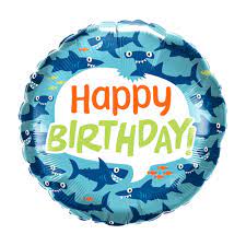 
            
                Load image into Gallery viewer, Birthday Sharks fun Mylar 18&amp;quot;
            
        