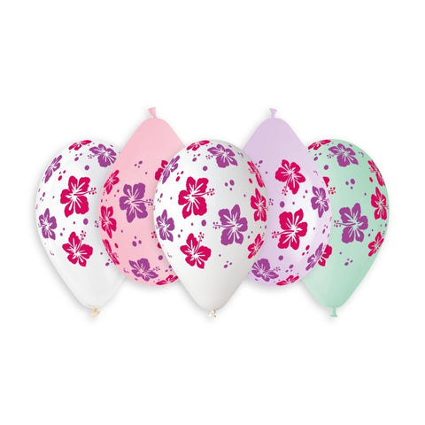 Gorgeous Hibiscus Printed Balloon GS120-728 | 50 balloons per package of 13'' each