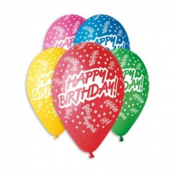 Assorted Happy Birthday Solid Balloon GS110-368 | 50 balloons per package of 12'' each