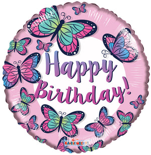 Birthday Butterflies Themed Foil Balloon