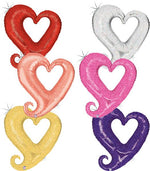 Holographic Linky Chain Of Hearts 37" Foil (Choose your Color)