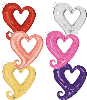 
            
                Load image into Gallery viewer, Holographic Linky Chain Of Hearts 37&amp;quot; Foil (Choose your Color)
            
        