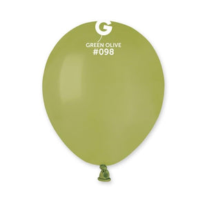 Solid Balloon Olive Green A50-098 | 100 balloons per package of 5” each Gemar Balloons USA