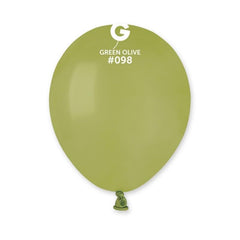 Solid Balloon Olive Green A50-098 | 100 balloons per package of 5” each Gemar Balloons USA