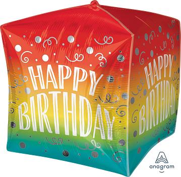 Happy Birthday Gradient Swirls 15"