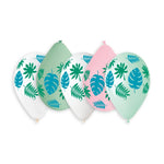 Large Tropical Leaves Printed Balloon GS120-727 | 50 balloons per package of 13'' each