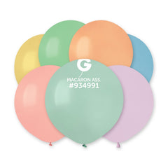 Solid Balloon Macaron Assorted Pastel G150 | 25 balloons per package of 19'' each