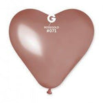 Metallic Heart Balloon Rose Gold CRM17-071  | 50 balloons per package of 17'' each