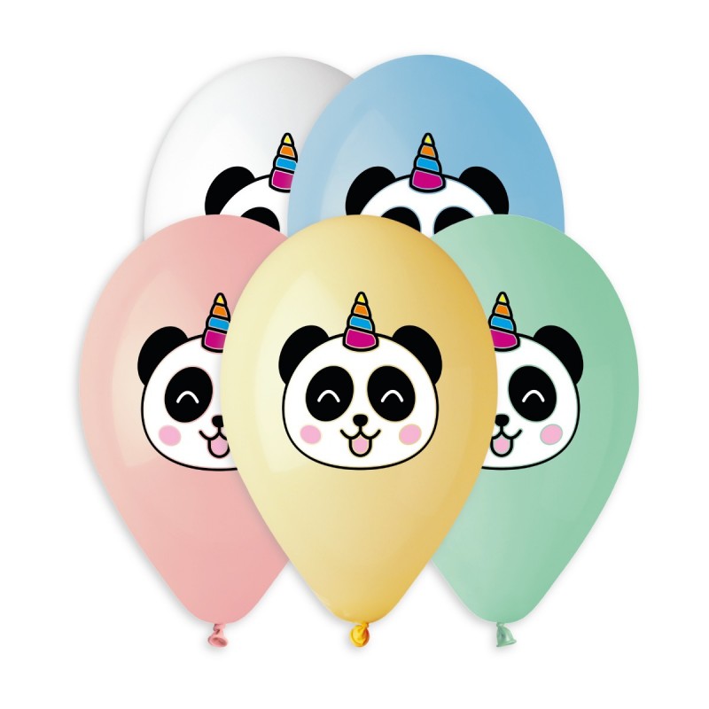 Panda Unicorn Printed Balloon GS120-867 | 50 balloons per package of 13'' each