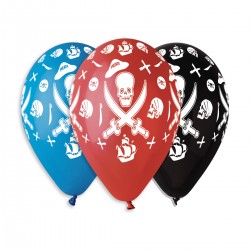 Pirate Red-Black GS110-143 | 50 balloons per package of 12'' each