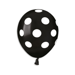 
            
                Load image into Gallery viewer, Copy of Solid Balloon Black - White Polka AS50-157 | 100 balloons per package of 5&amp;#39;&amp;#39; each
            
        