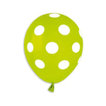 Solid Balloon  light green 011 - White Polka AS50-157 | 100 balloons per package of 5'' each