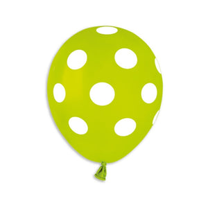 
            
                Load image into Gallery viewer, Solid Balloon  light green 011 - White Polka AS50-157 | 100 balloons per package of 5&amp;#39;&amp;#39; each
            
        