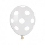 Solid Balloon Mini Polka Clear-White AS50-157 | 100 balloons per package of 5'' each