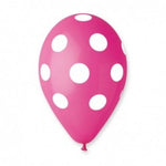Solid Balloon Polka Fuchsia - White GS110-157 | 50 balloon per package of 12''