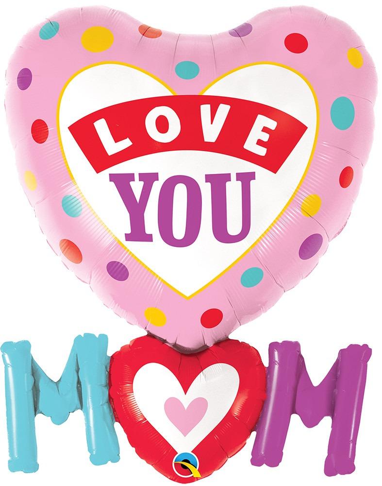 Love You Mom Heart Dots