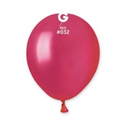 Metallic Balloon Red AM50-032  | 100 balloons per package of 5'' each | Gemar Balloons USA