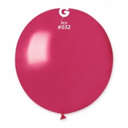 Metallic Balloon Red GM150-032 | 25 balloons per package of 19'' each | Gemar Balloons USA