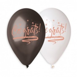 Rose Gold Congrats Printed Balloon GMS120-797 | 50 balloons per package of 13'' each
