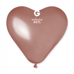 Metallic Heart Balloon Rose Gold CRM10-071  | 50 balloons per package of 10'' each