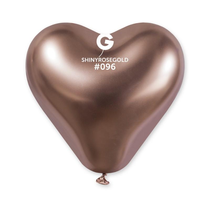 Shiny Rose Gold Heart Shaped Balloon 12 in. | Gemar Balloons USA