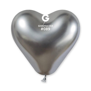 Shiny Silver Heart Shaped Balloon 12 in. | Gemar Balloons USA