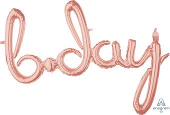
            
                Load image into Gallery viewer, Phrase Script B.DAY Rose Gold  37”
            
        