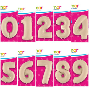 Numbers Satin Cream (Latte) 40" Choose your Number