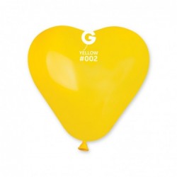 Solid Heart Balloon Yellow CR6-002  | 100 balloons per package of 6'' each